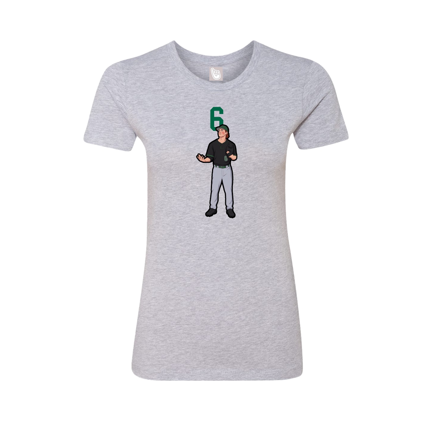 Fitted Women's Tee — Number Top in Grey