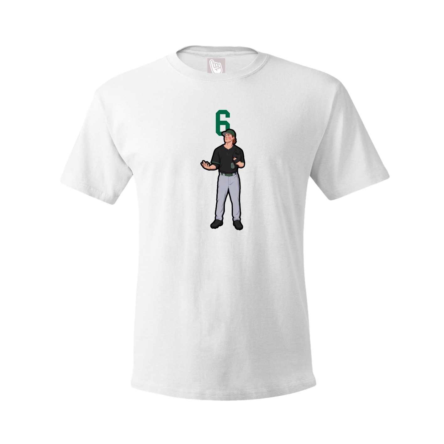 Youth Tee — Number Top in White