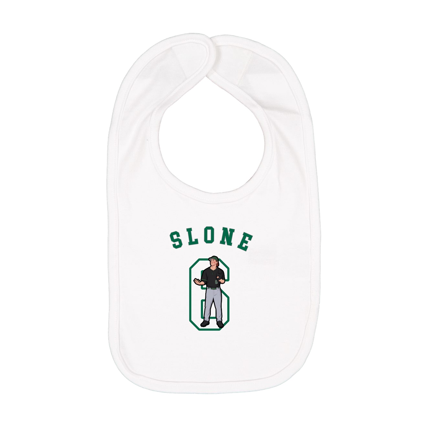 Infant Bib — Shirsey Arch in White