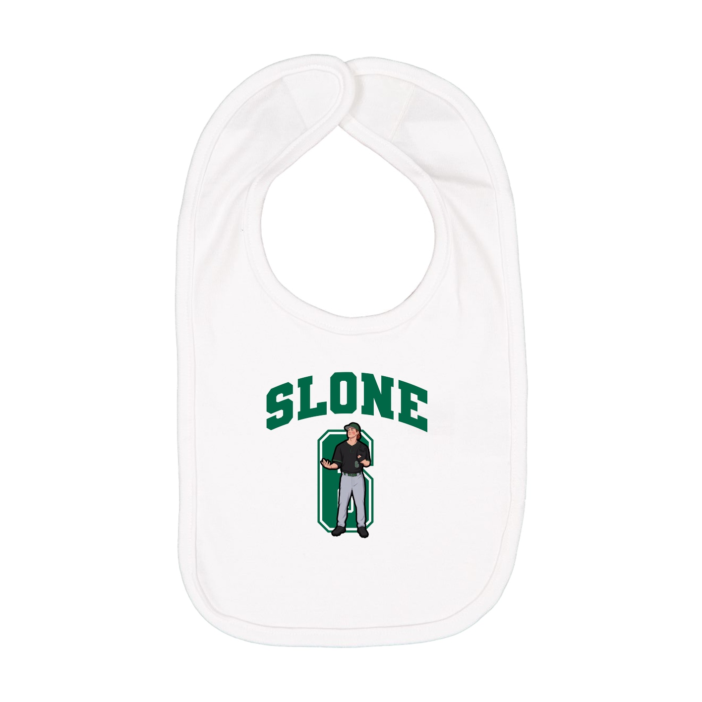 Infant Bib — Number in White