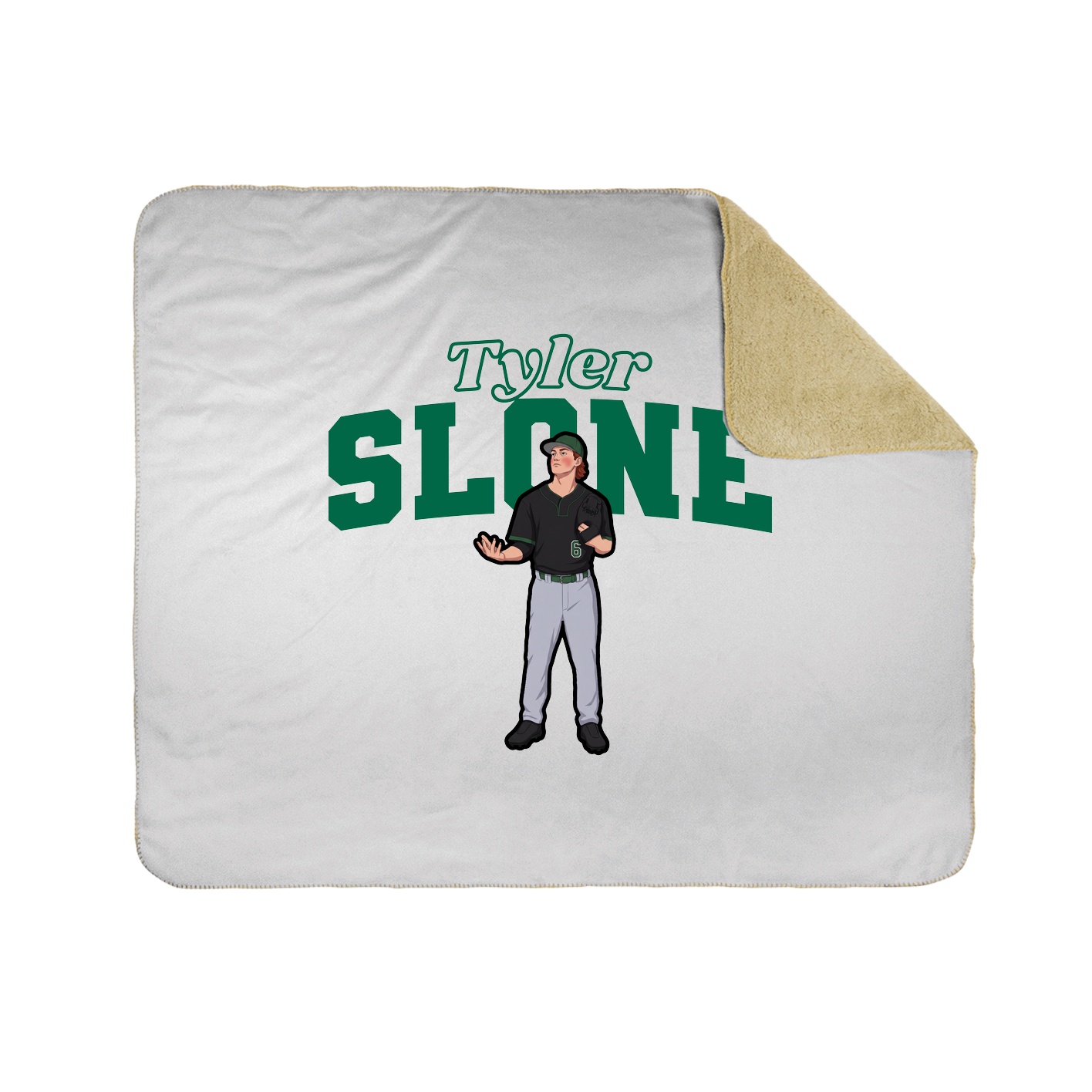 Throw Blanket — Name Arch in White