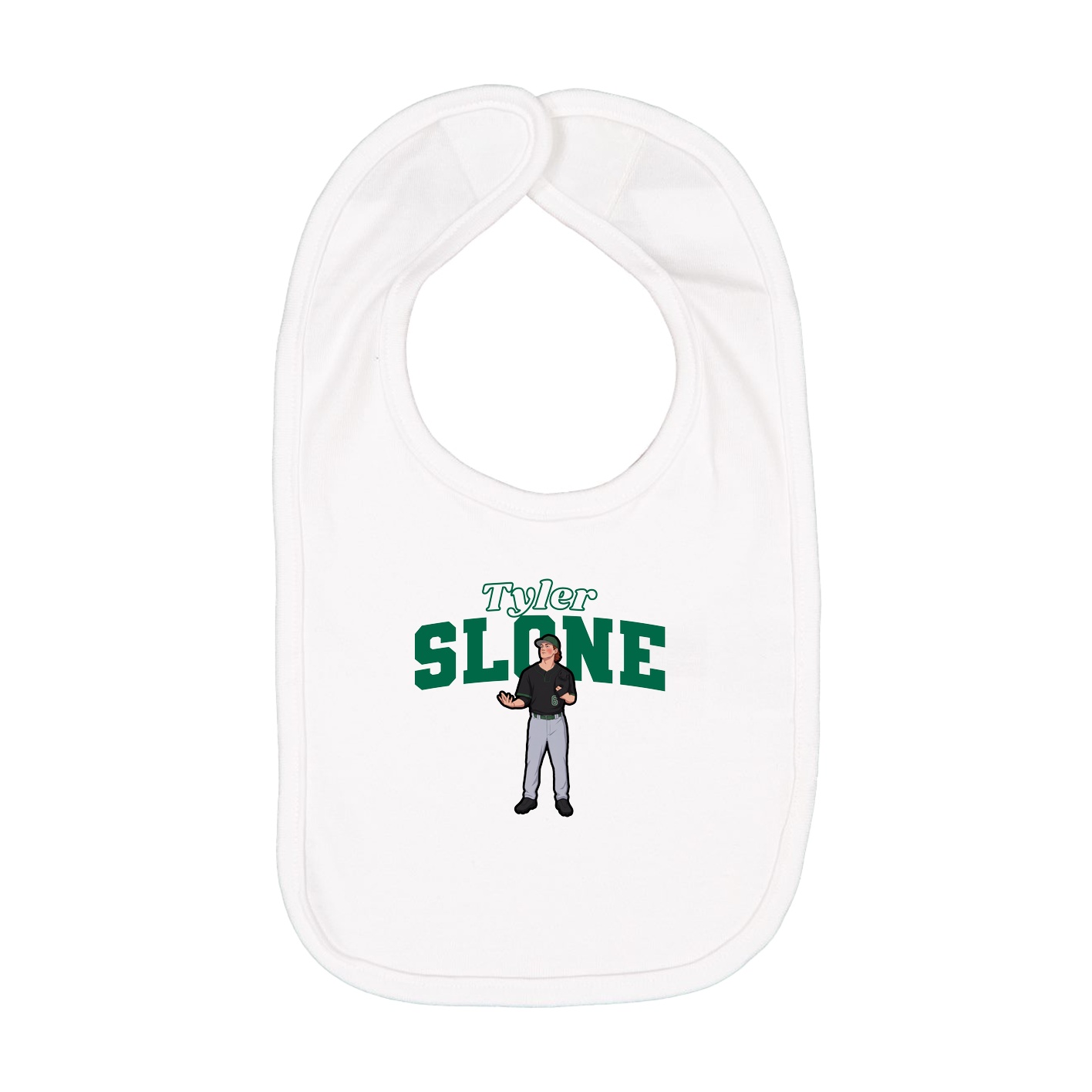 Infant Bib — Name Arch in White