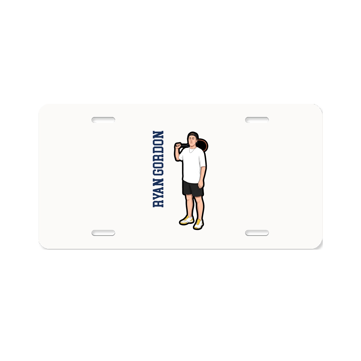 License Plate — Name Vertical in Classic
