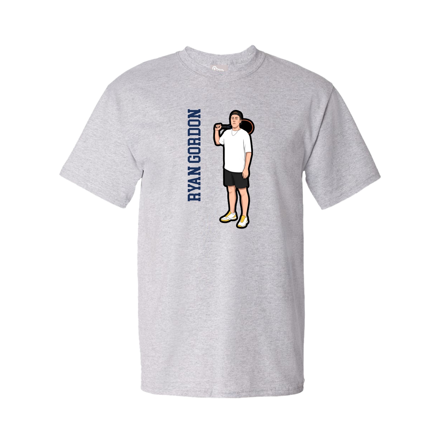 Tee — Name Vertical in Grey