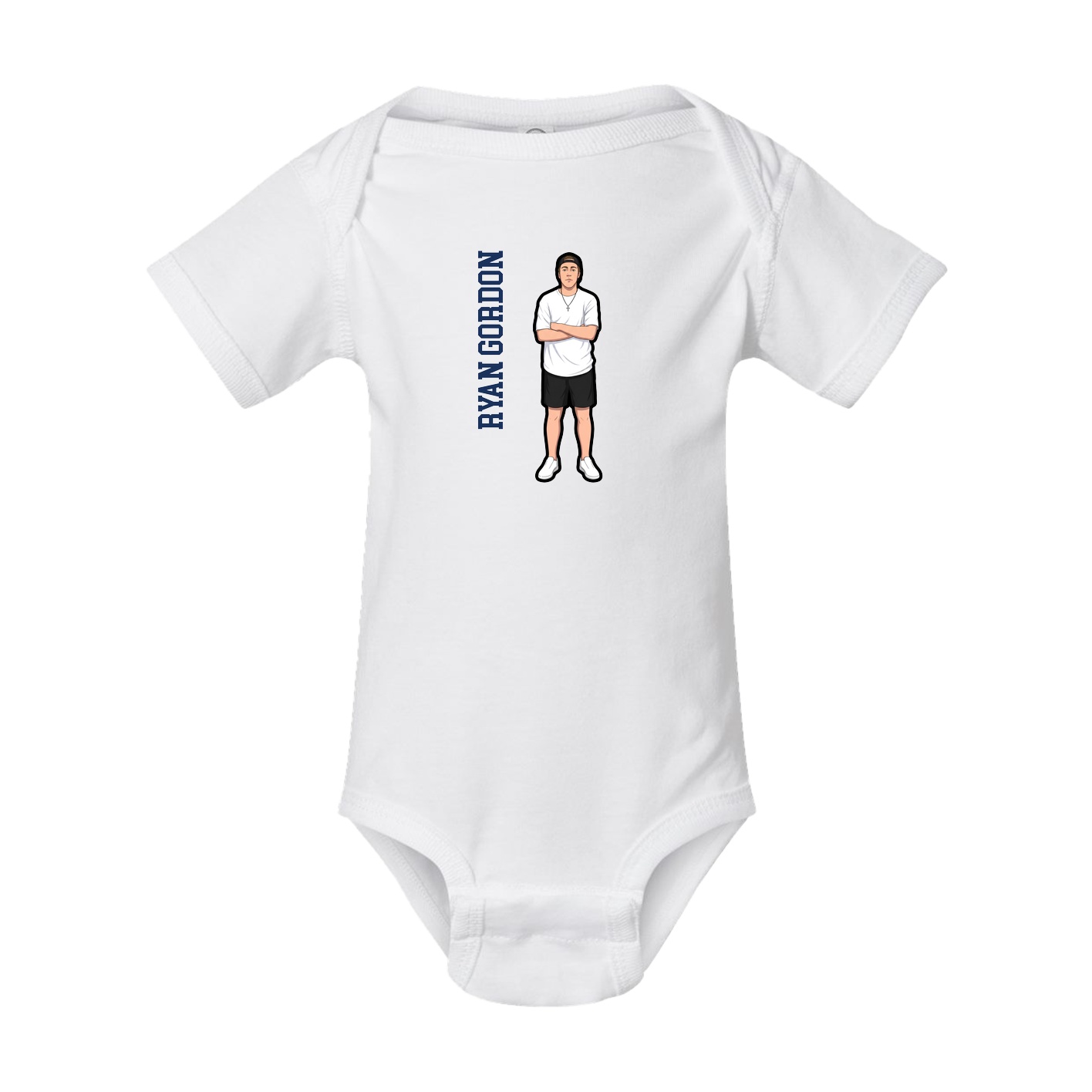 Baby Onesie — Name Vertical in White