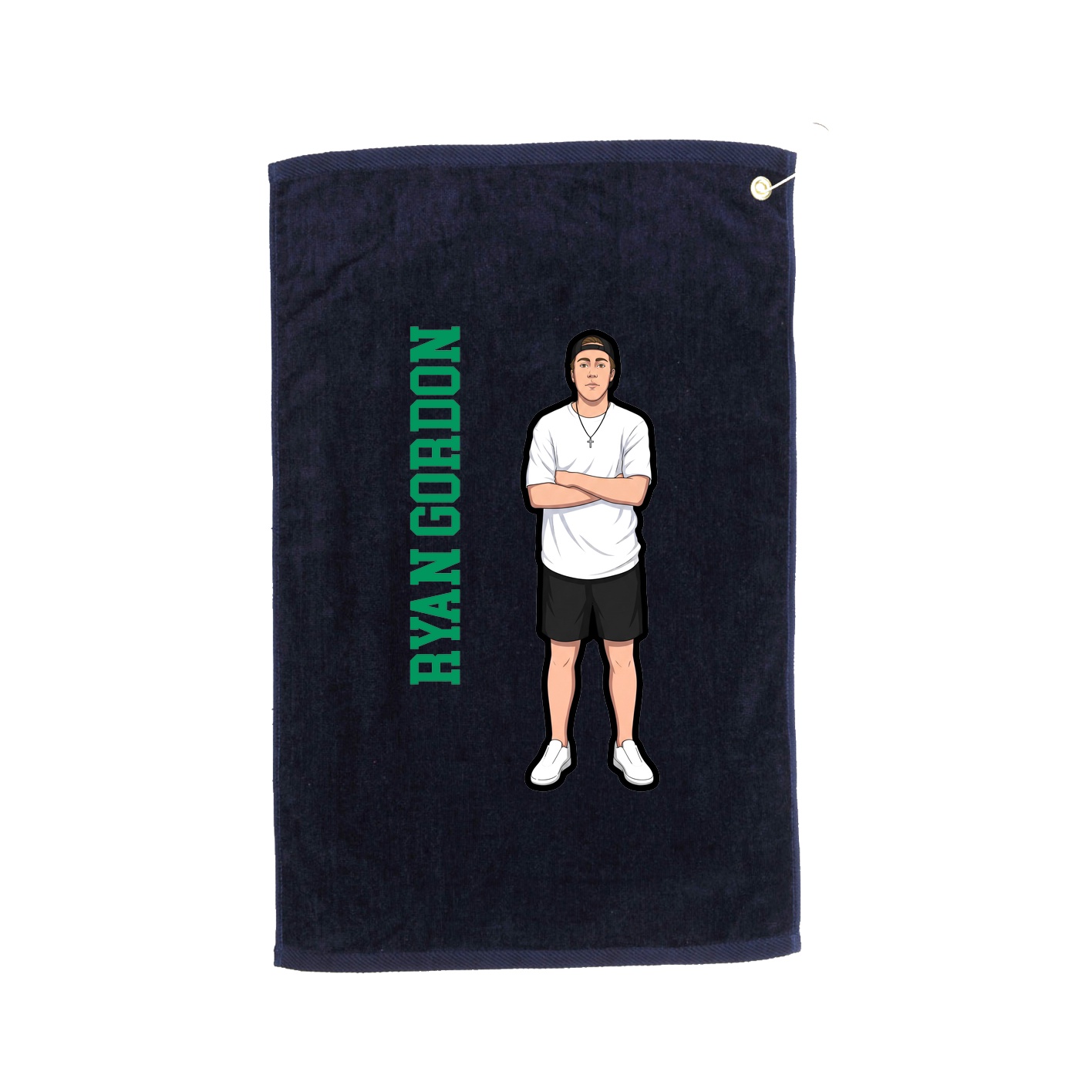 Golf Towel — Name Vertical in Navy