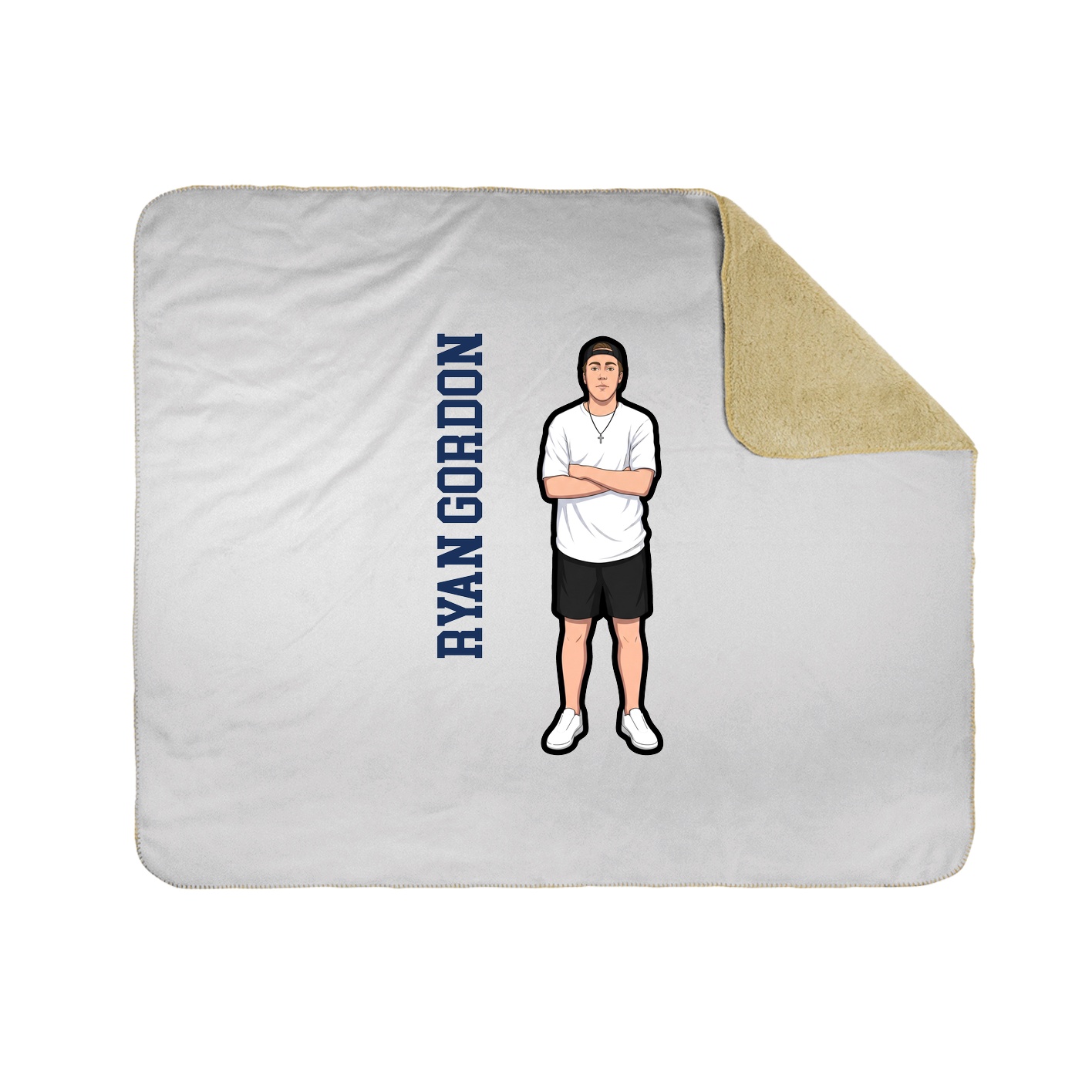 Throw Blanket — Name Vertical in White