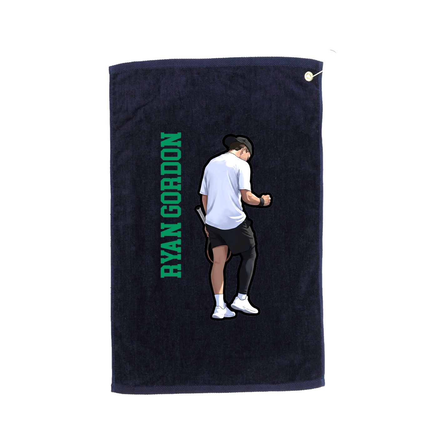 Golf Towel — Name Vertical in Navy