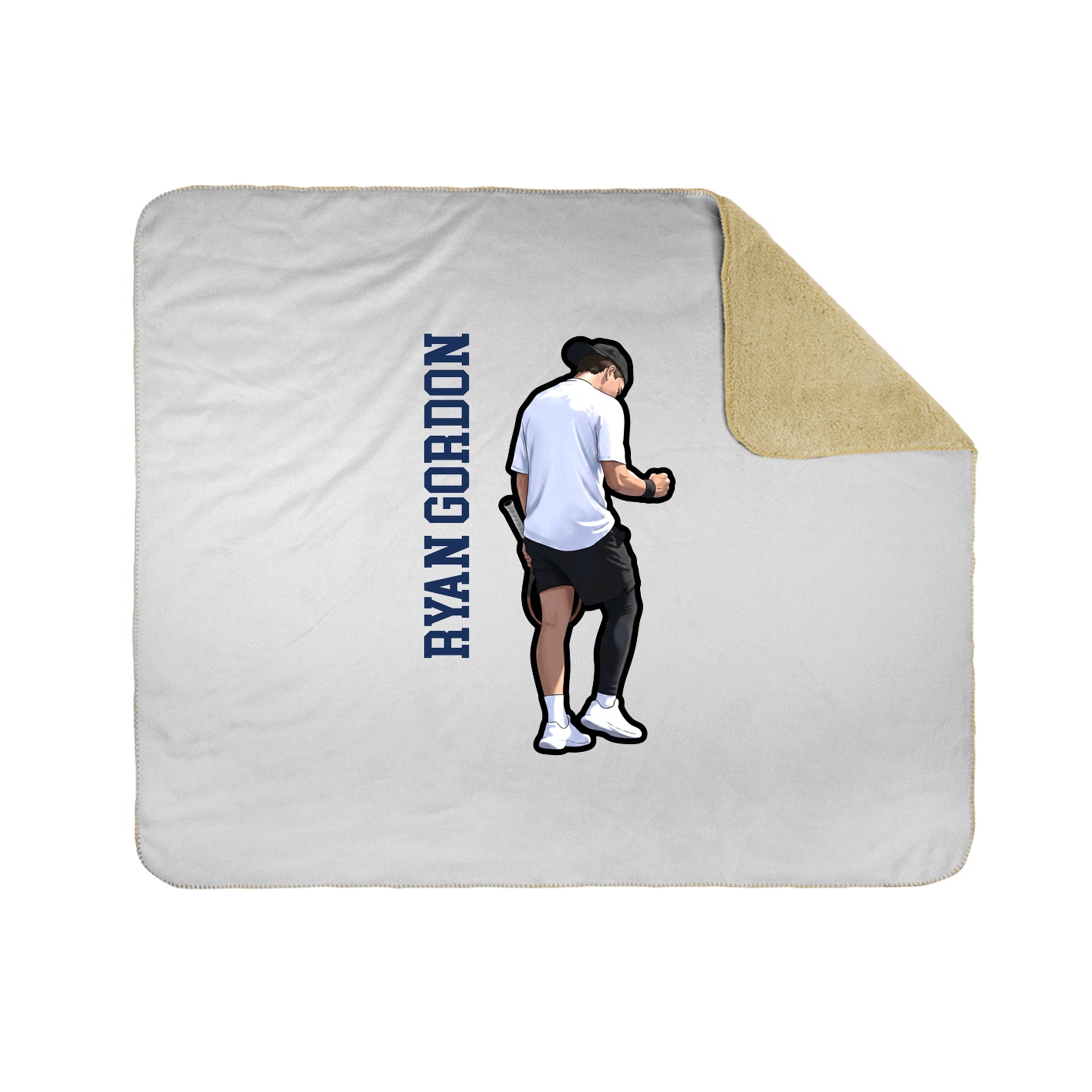 Throw Blanket — Name Vertical in White