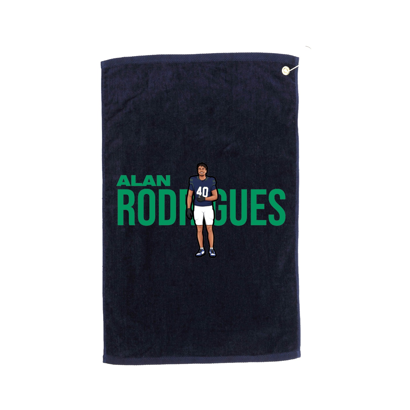 Golf Towel — Player Name in Navy
