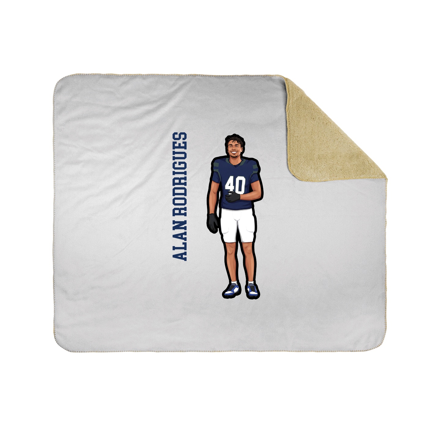 Throw Blanket — Name Vertical in White