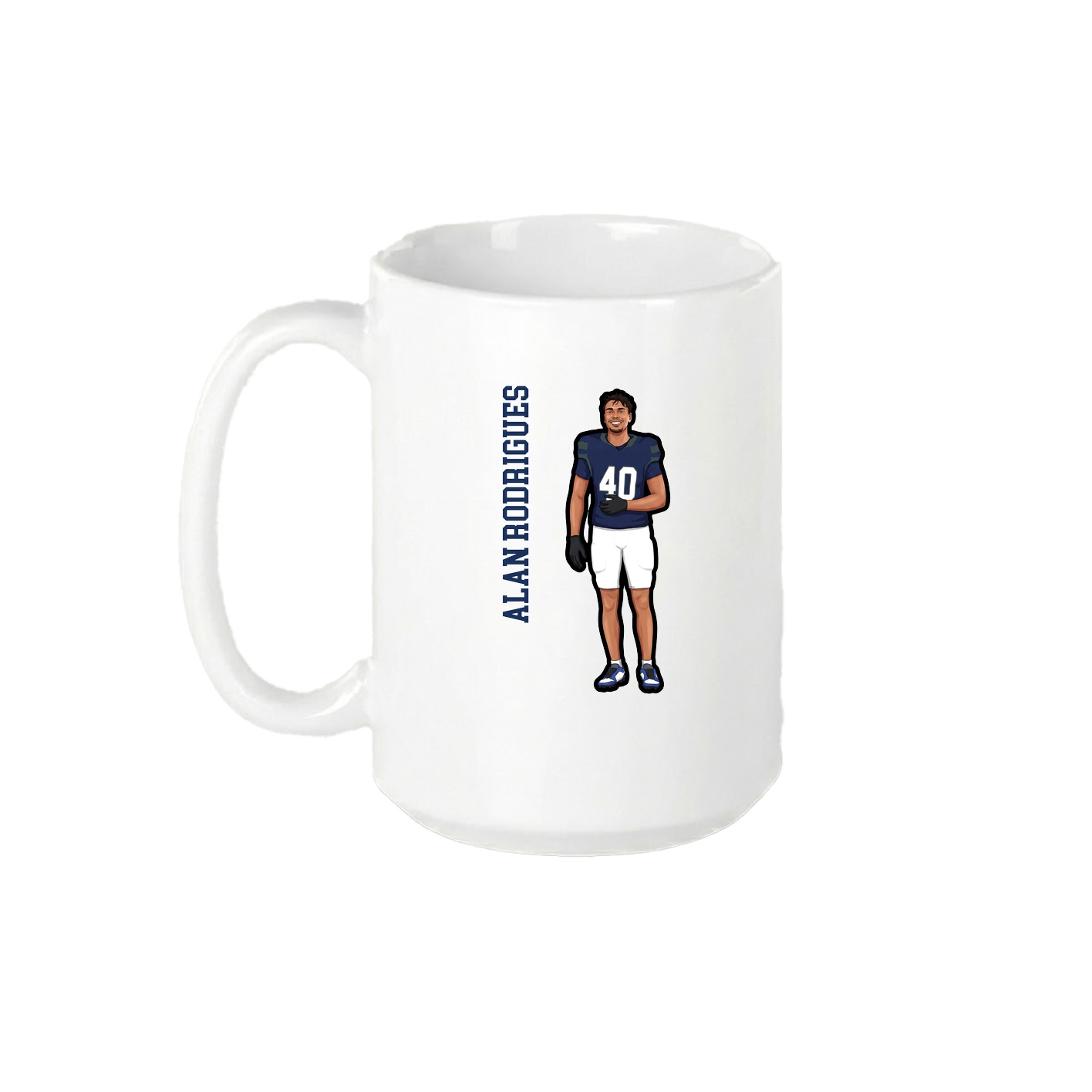 15oz Coffee Mug — Name Vertical in White
