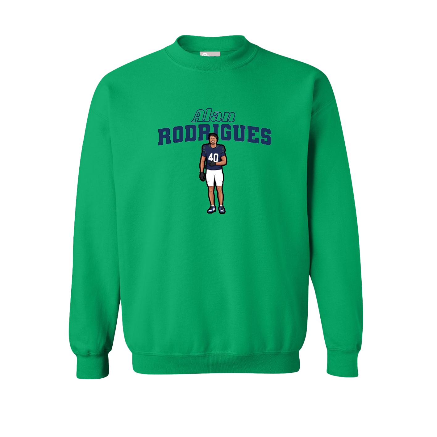Fleece Crew — Name Arch in Green