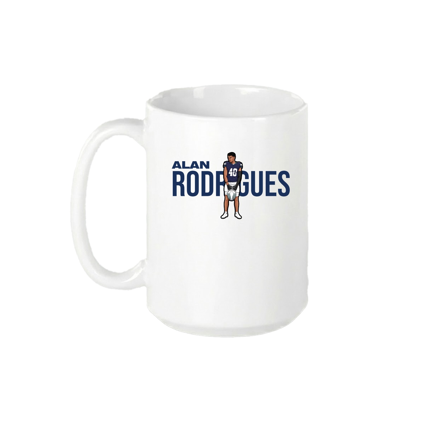 15oz Coffee Mug — Player Name in White