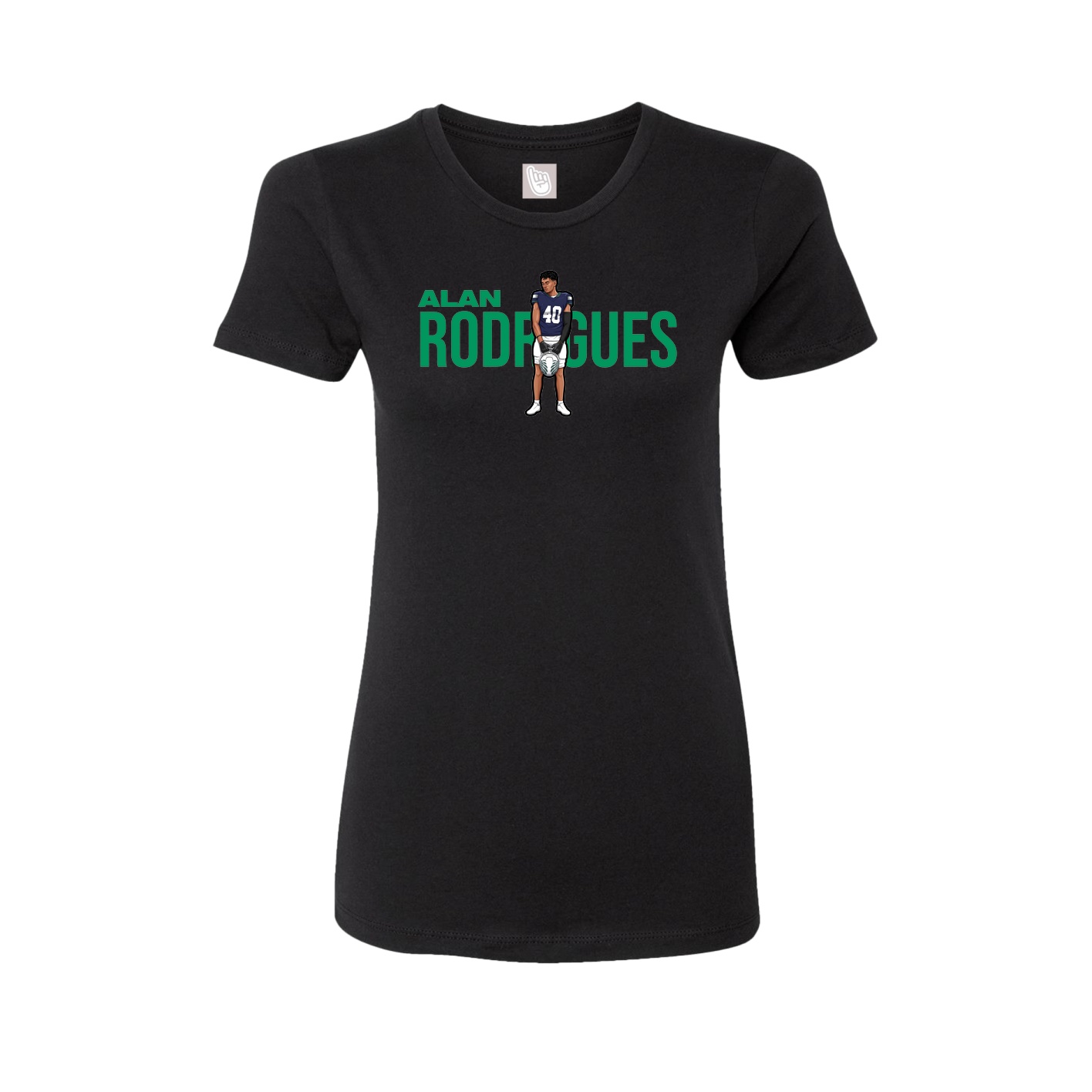Fitted Women's Tee — Player Name in Black