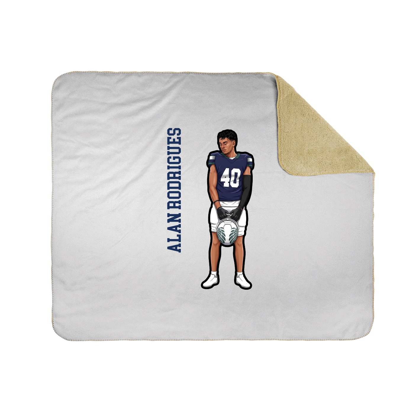 Throw Blanket — Name Vertical in White