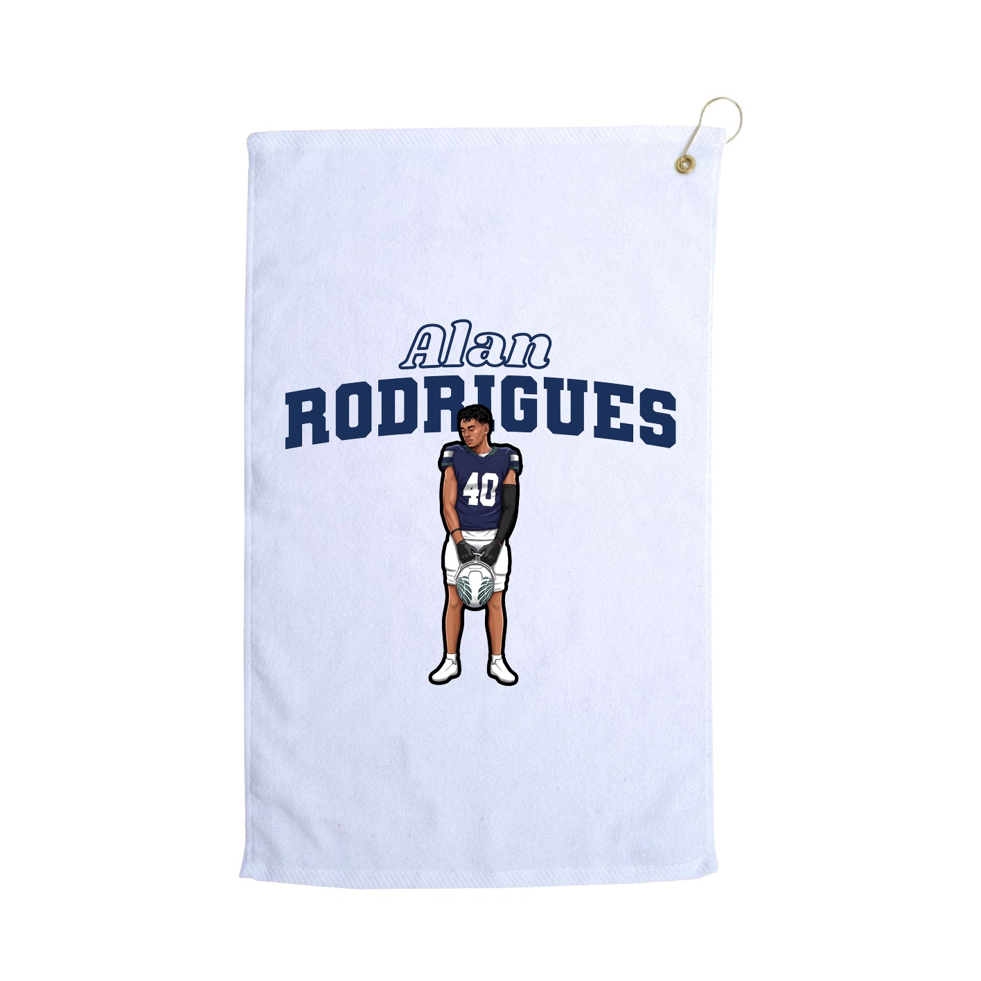 Golf Towel — Name Arch in White