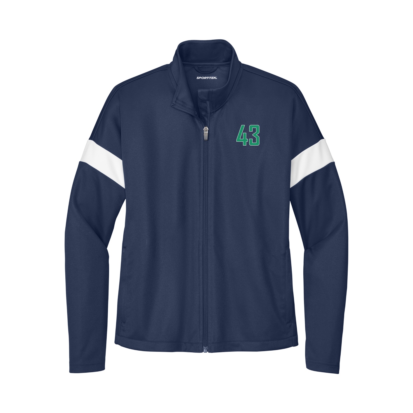 Womens Team Travel Full-Zip Jacket — Front Shirsy in Navy/White