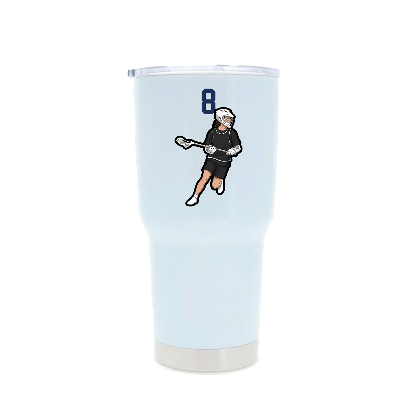 30oz Stainless Steel Tumbler — Number Top in White