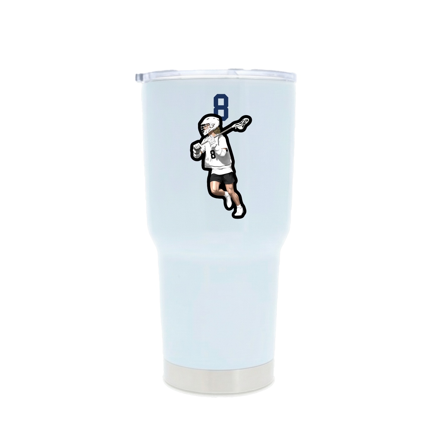30oz Stainless Steel Tumbler — Number Top in White