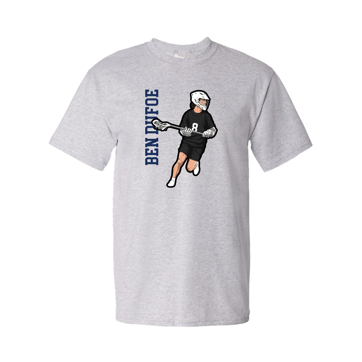 Tee — Name Vertical in Grey