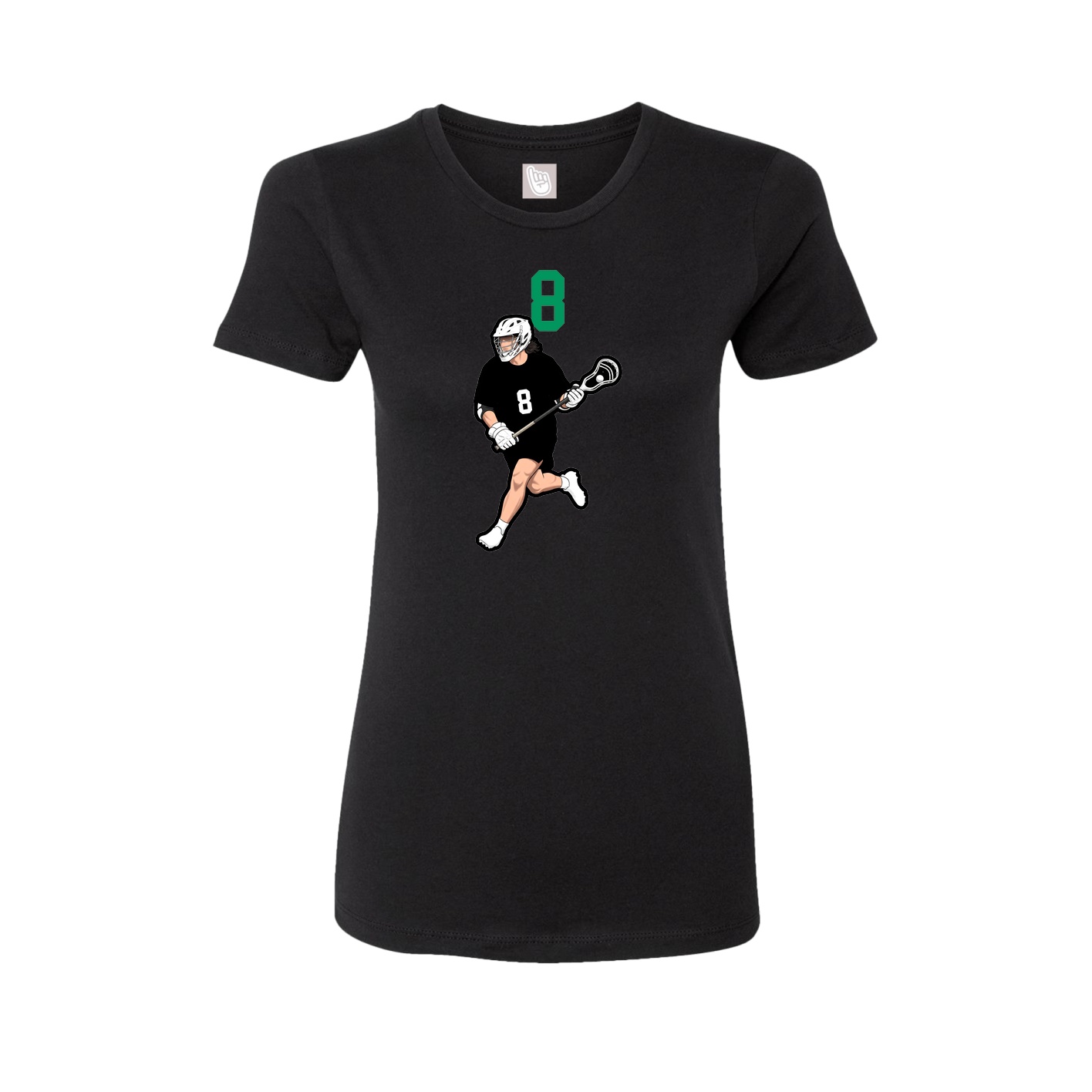 Fitted Women's Tee — Number Top in Black