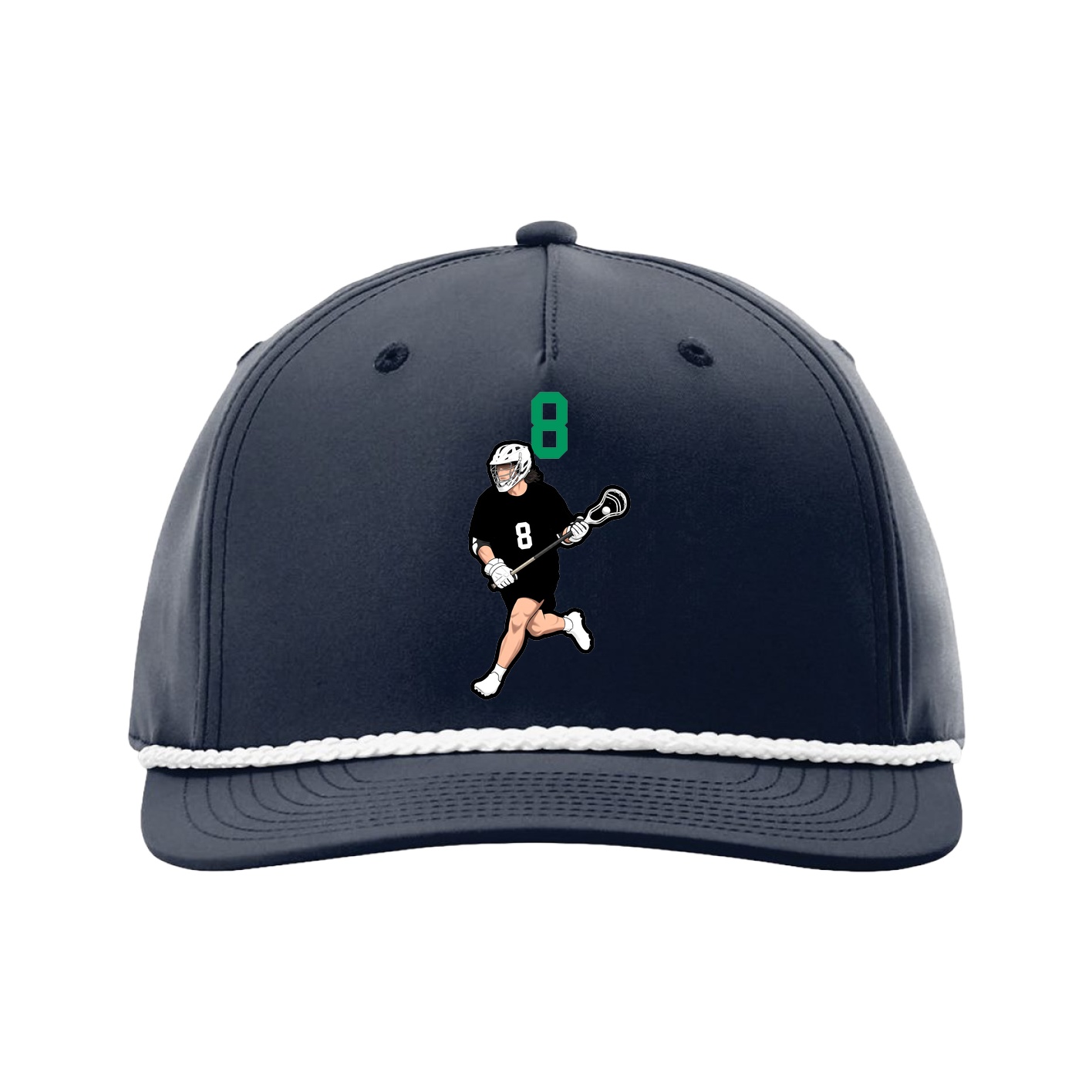 Five-Panel Classic Rope Cap — Number Top in Navy