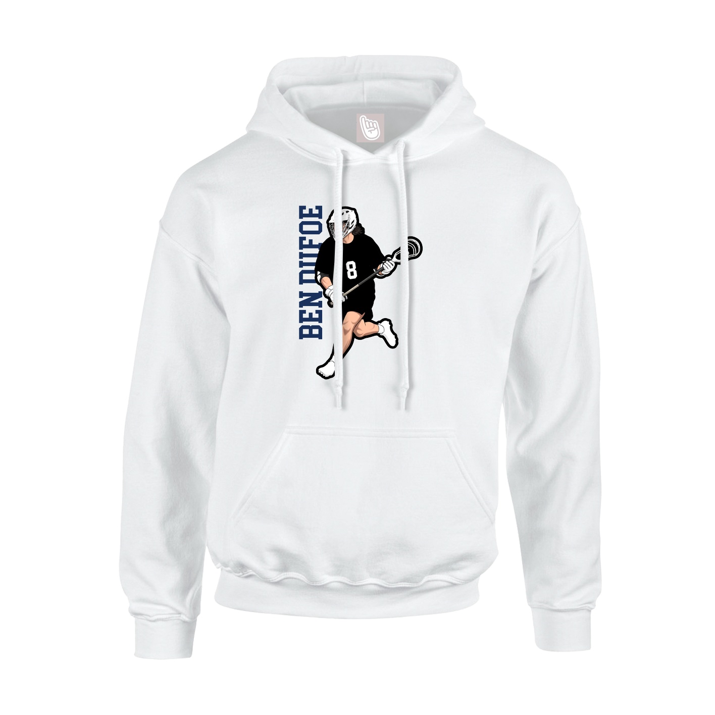 Youth Hoodie — Name Vertical in White