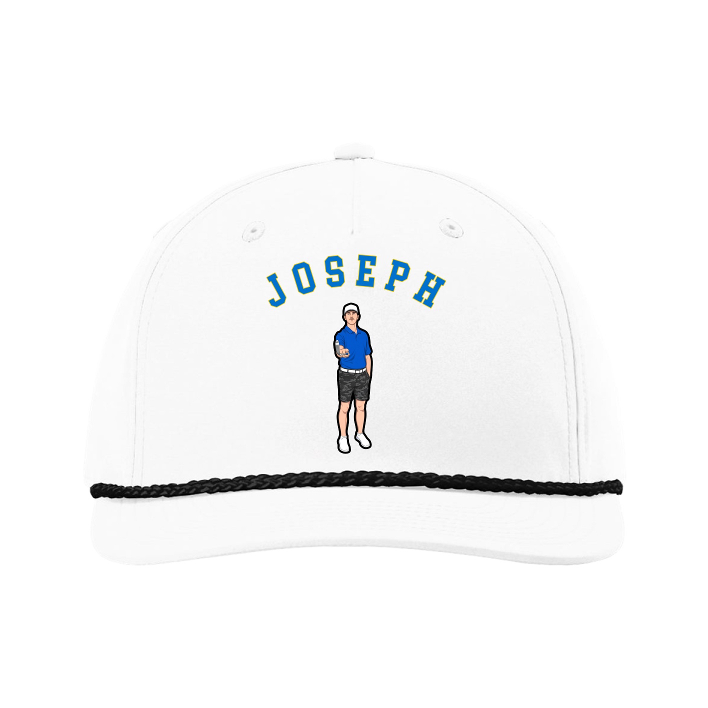 Five-Panel Classic Rope Cap — Shirsey Arch in White