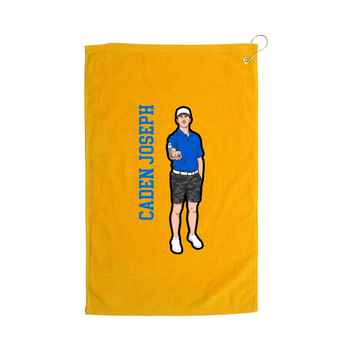 Golf Towel — Name Vertical in Gold