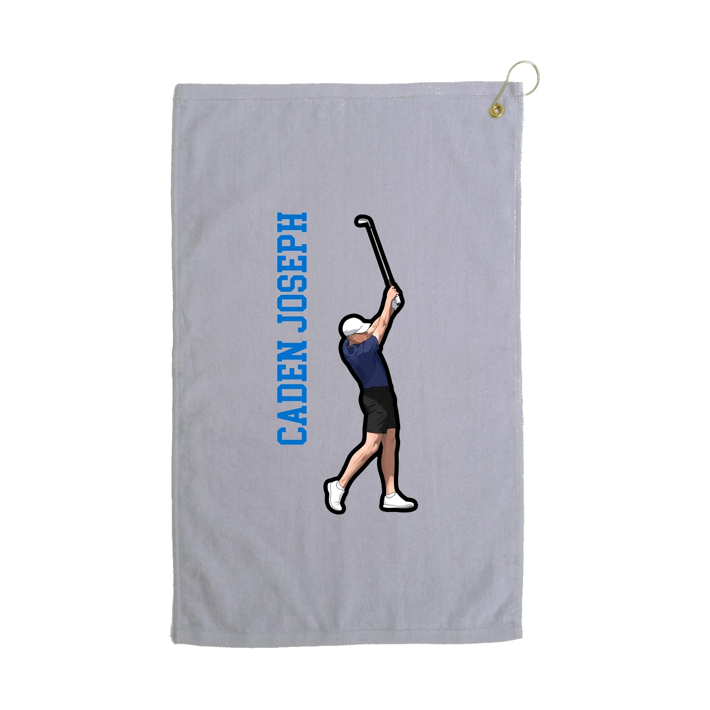 Golf Towel — Name Vertical in Grey