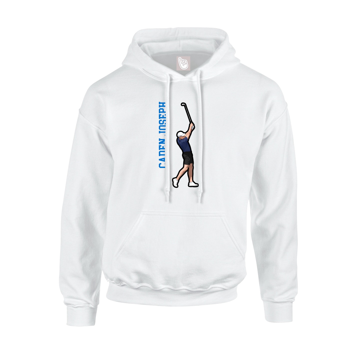 Youth Hoodie — Name Vertical in White