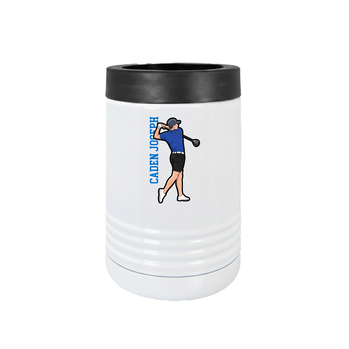 Beverage Holder — Name Vertical in White
