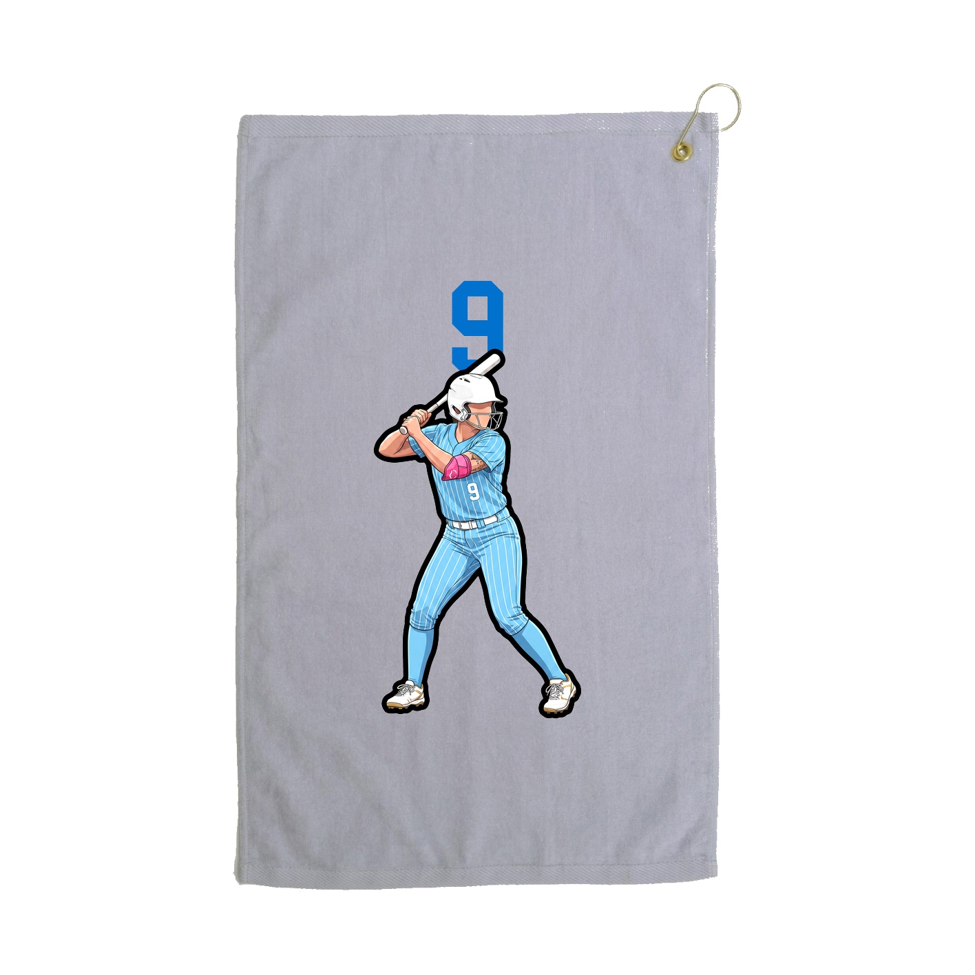 Golf Towel — Number Top in Grey