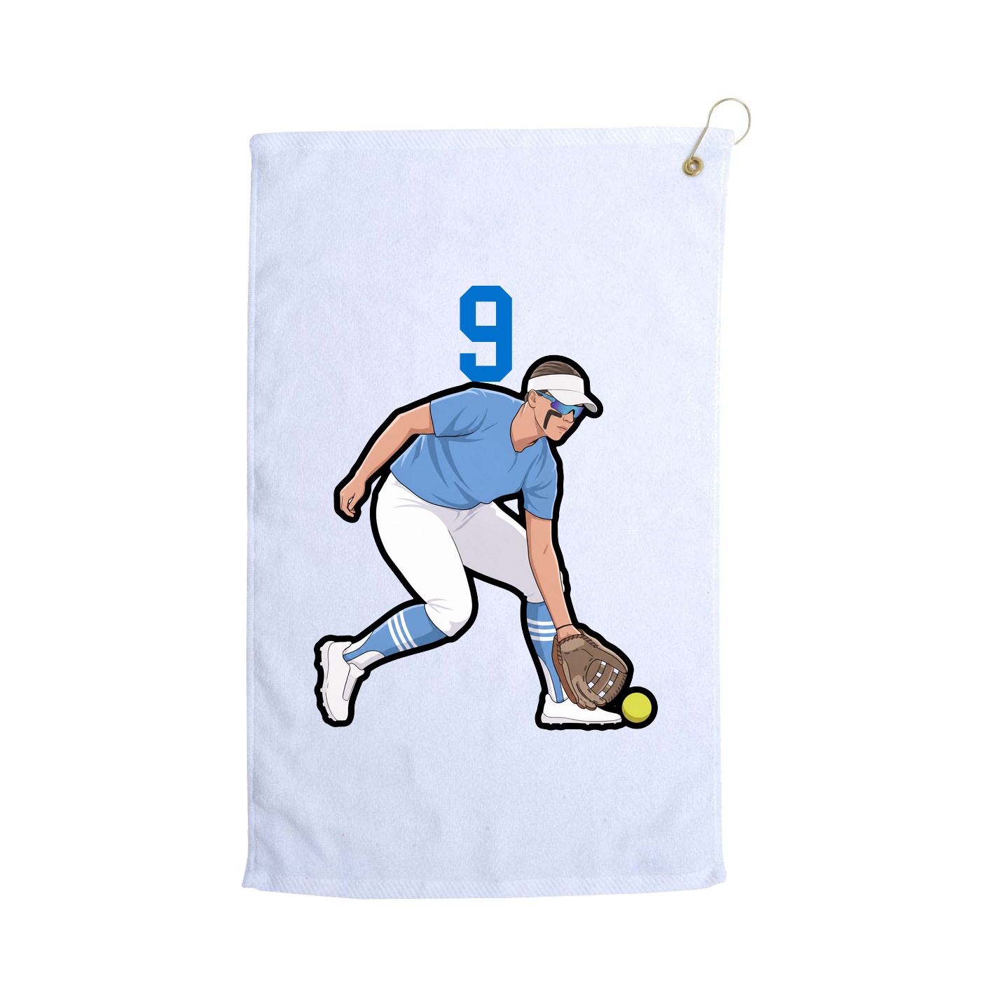 Golf Towel — Number Top in White