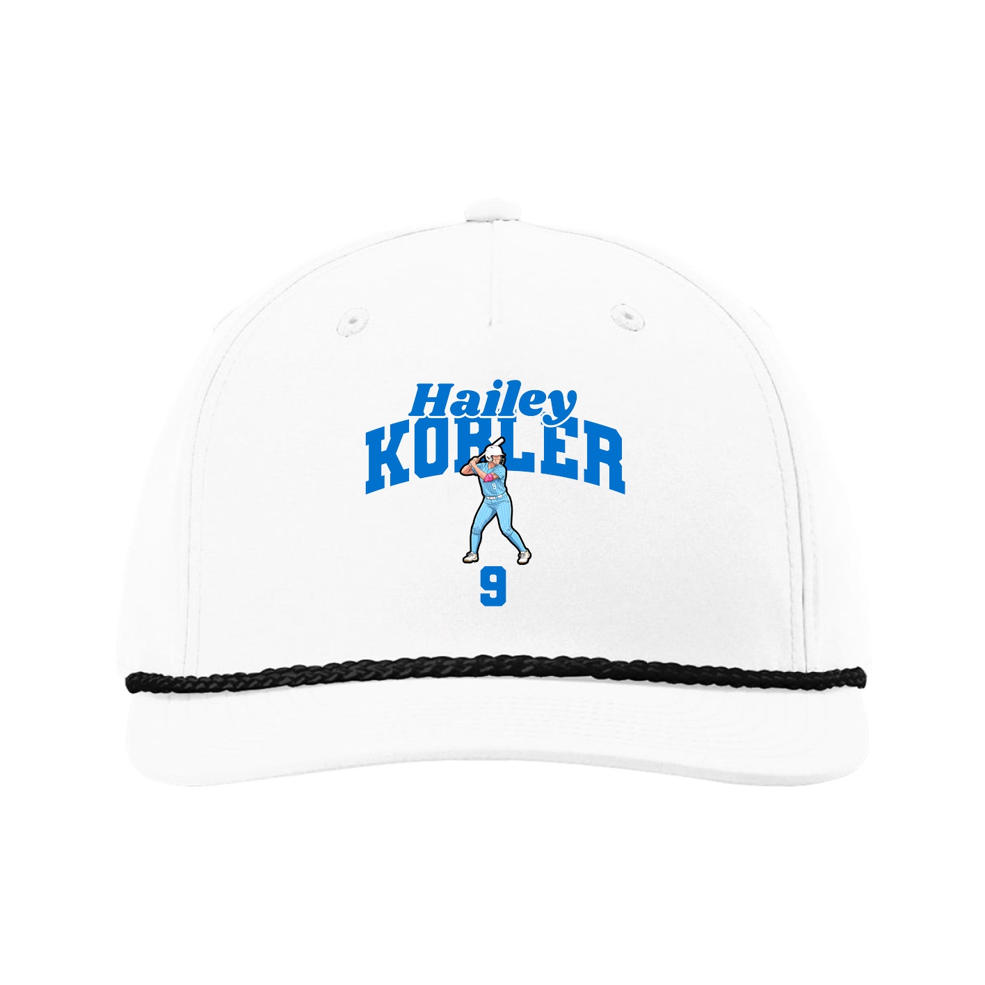 Five-Panel Classic Rope Cap — Signature Arch in White