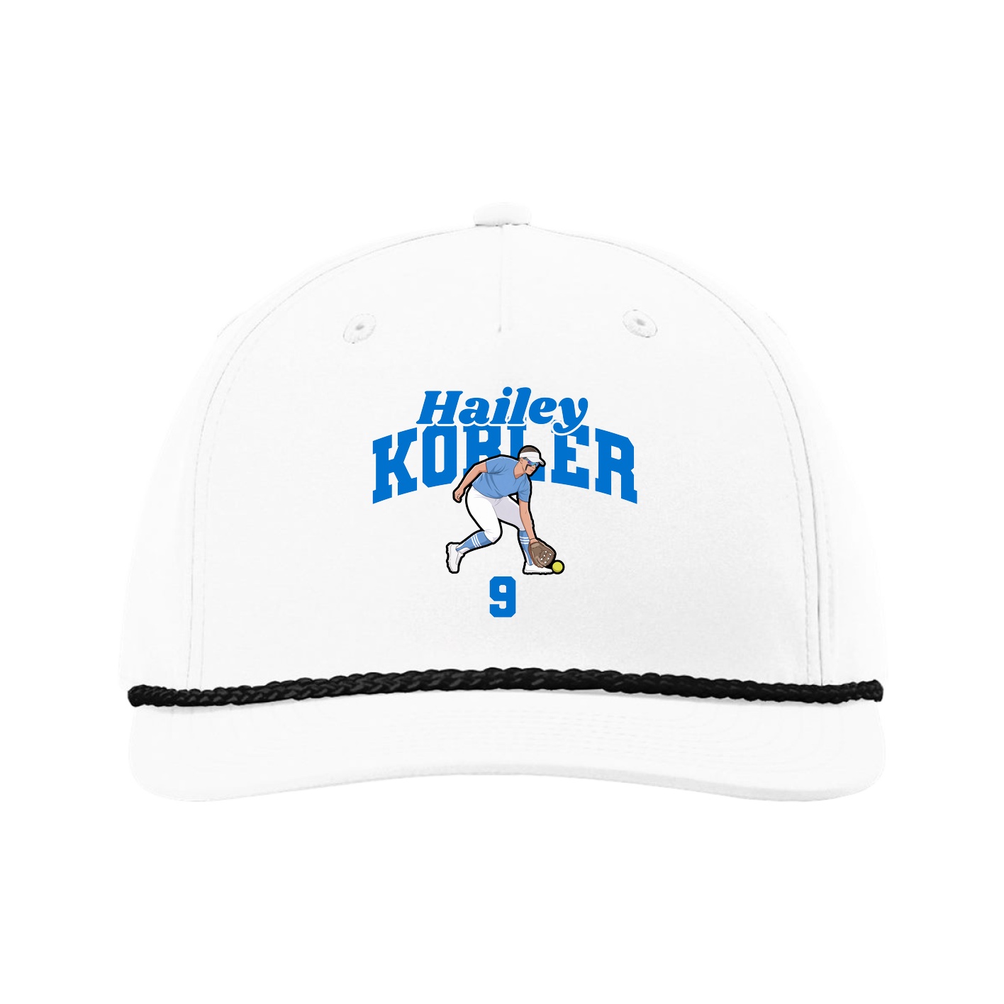 Five-Panel Classic Rope Cap — Signature Arch in White