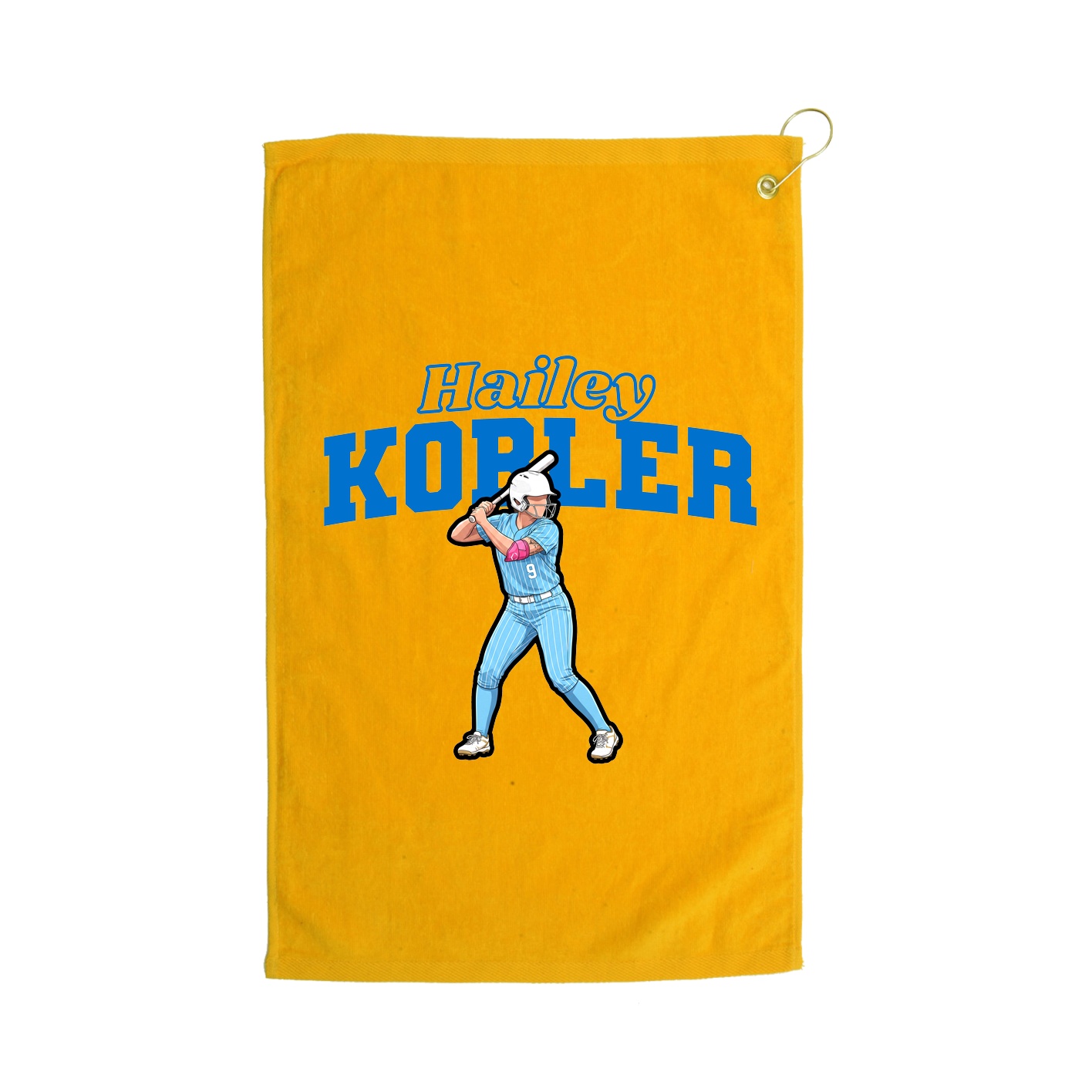Golf Towel — Name Arch in Gold