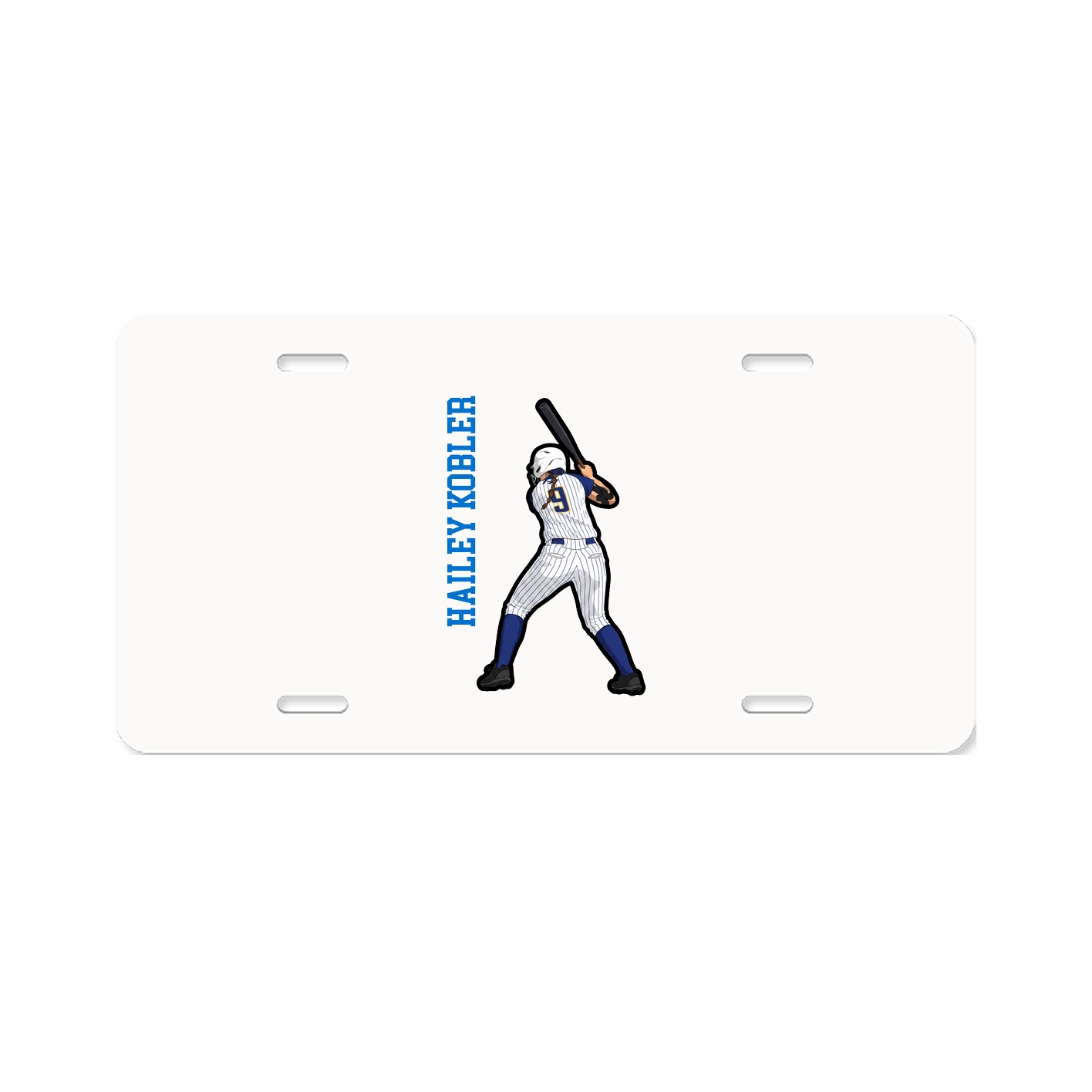 License Plate — Name Vertical in Classic