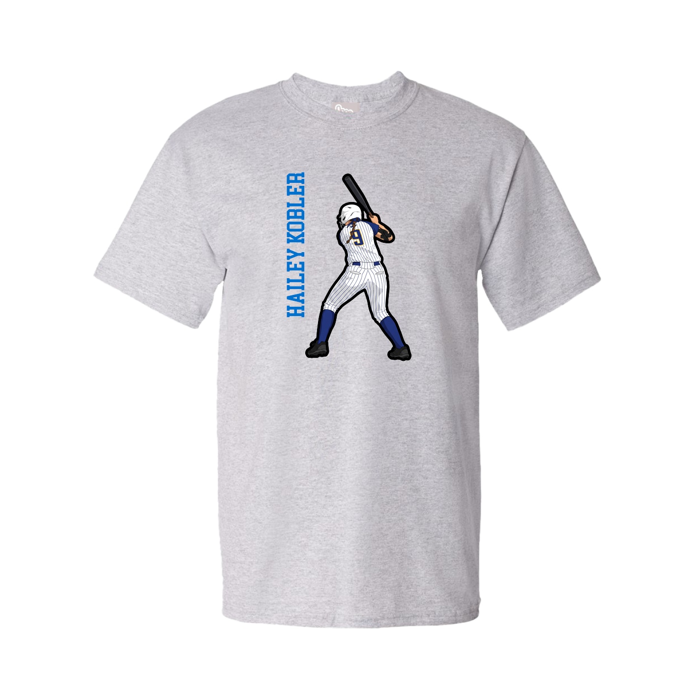 Tee — Name Vertical in Grey