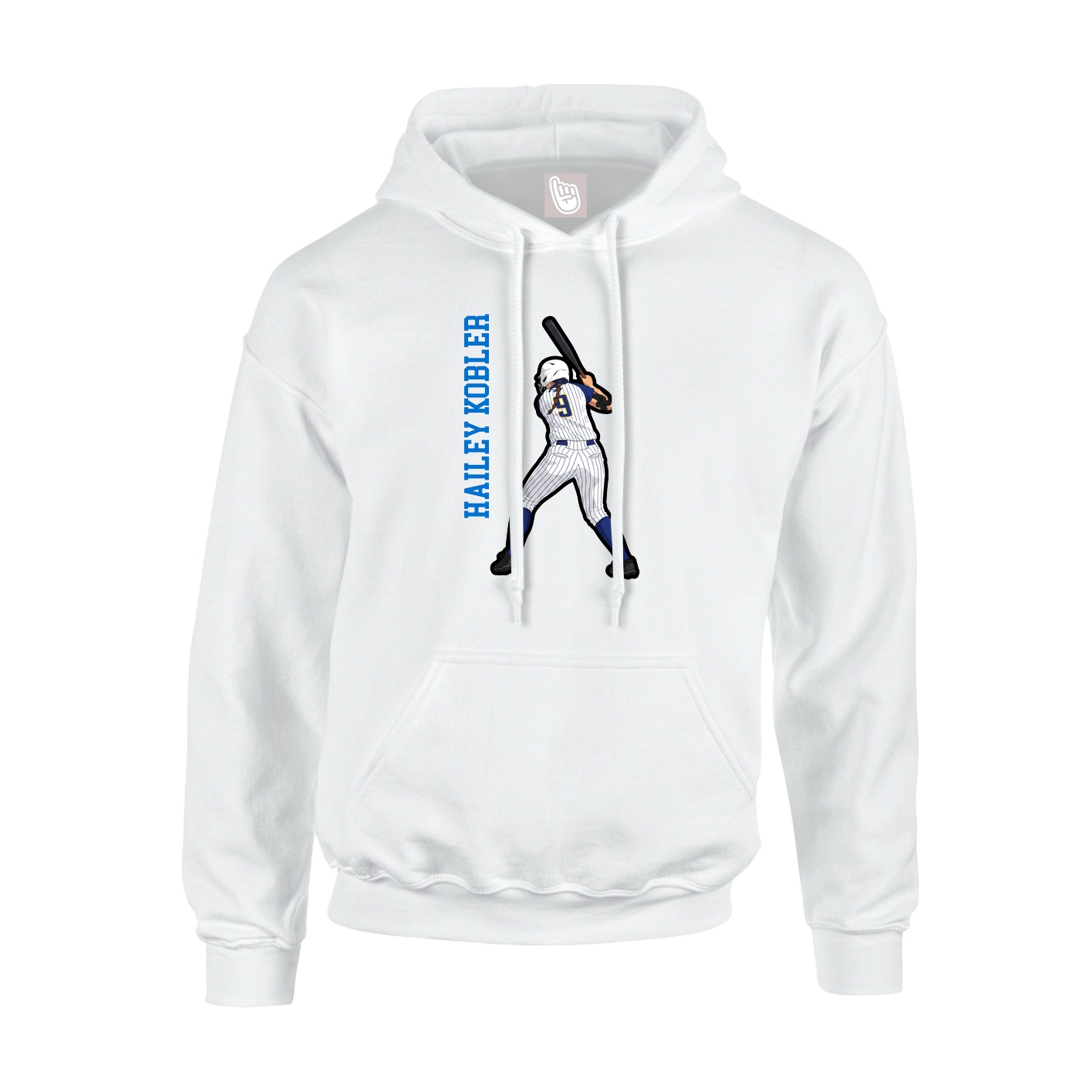 Hoodie — Name Vertical in White