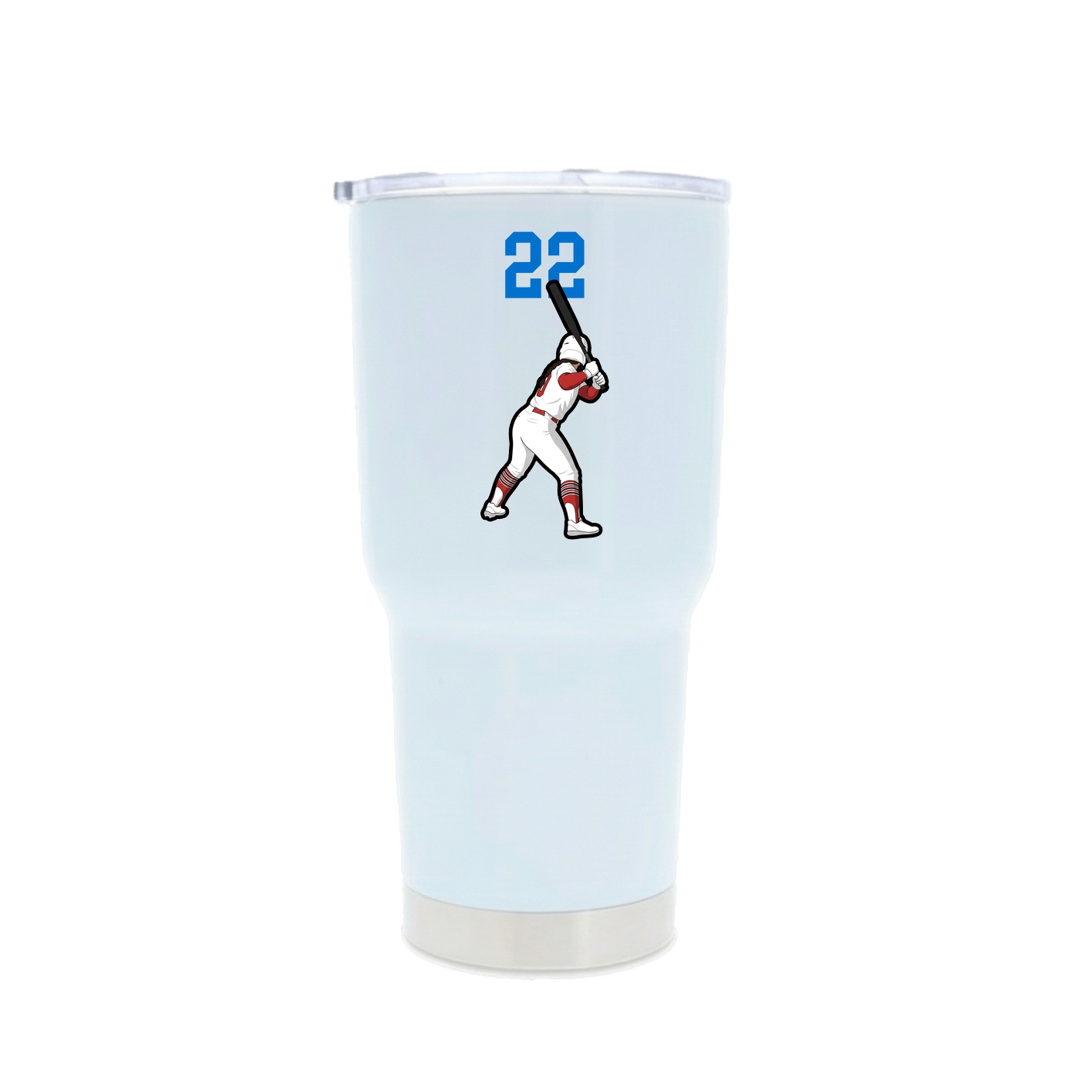 30oz Stainless Steel Tumbler — Number Top in White