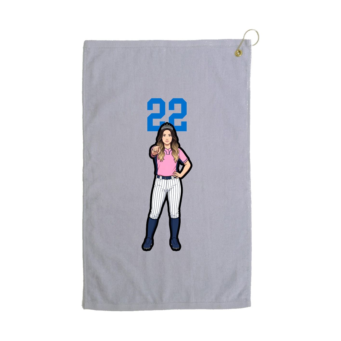 Golf Towel — Number Top in Grey