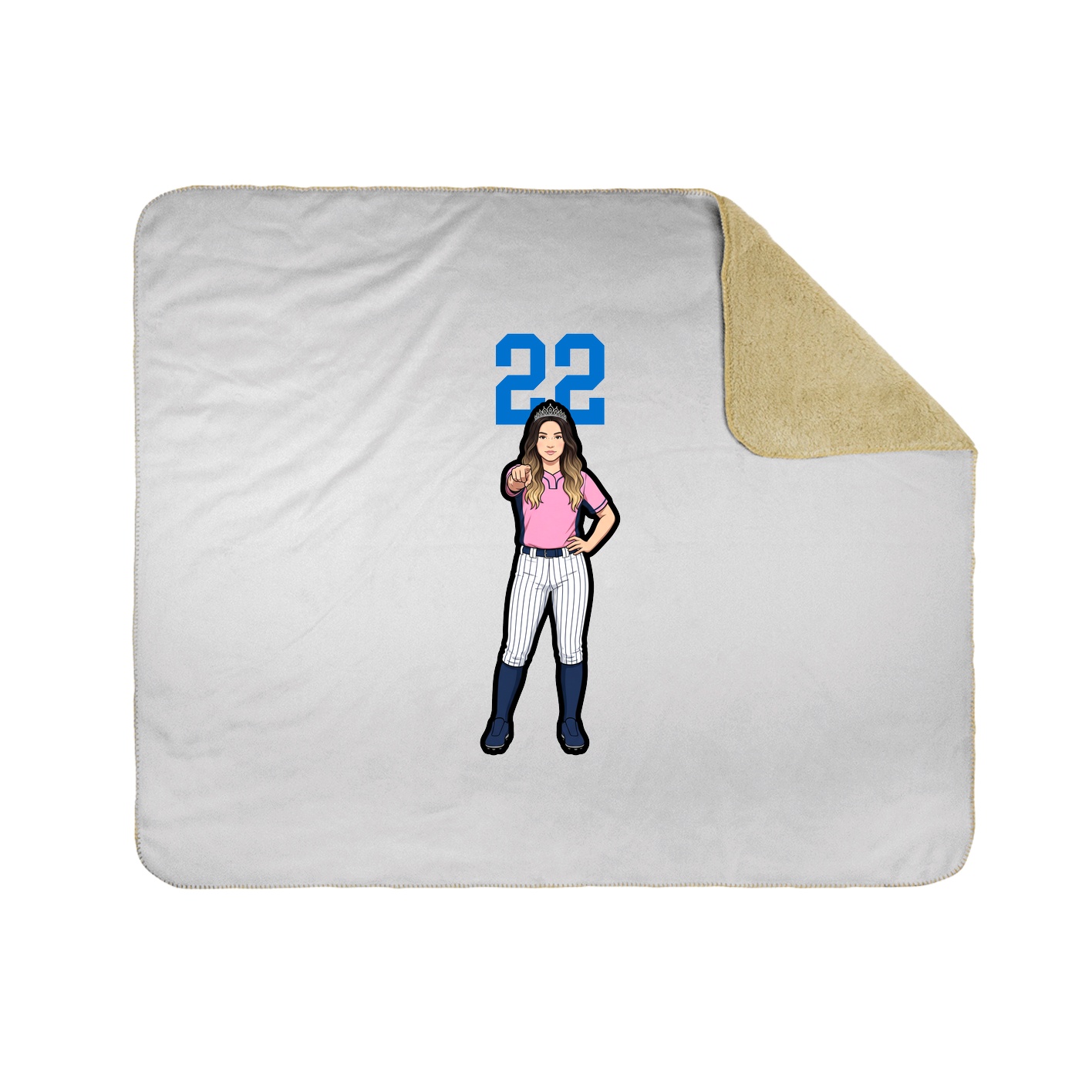 Throw Blanket — Number Top in White