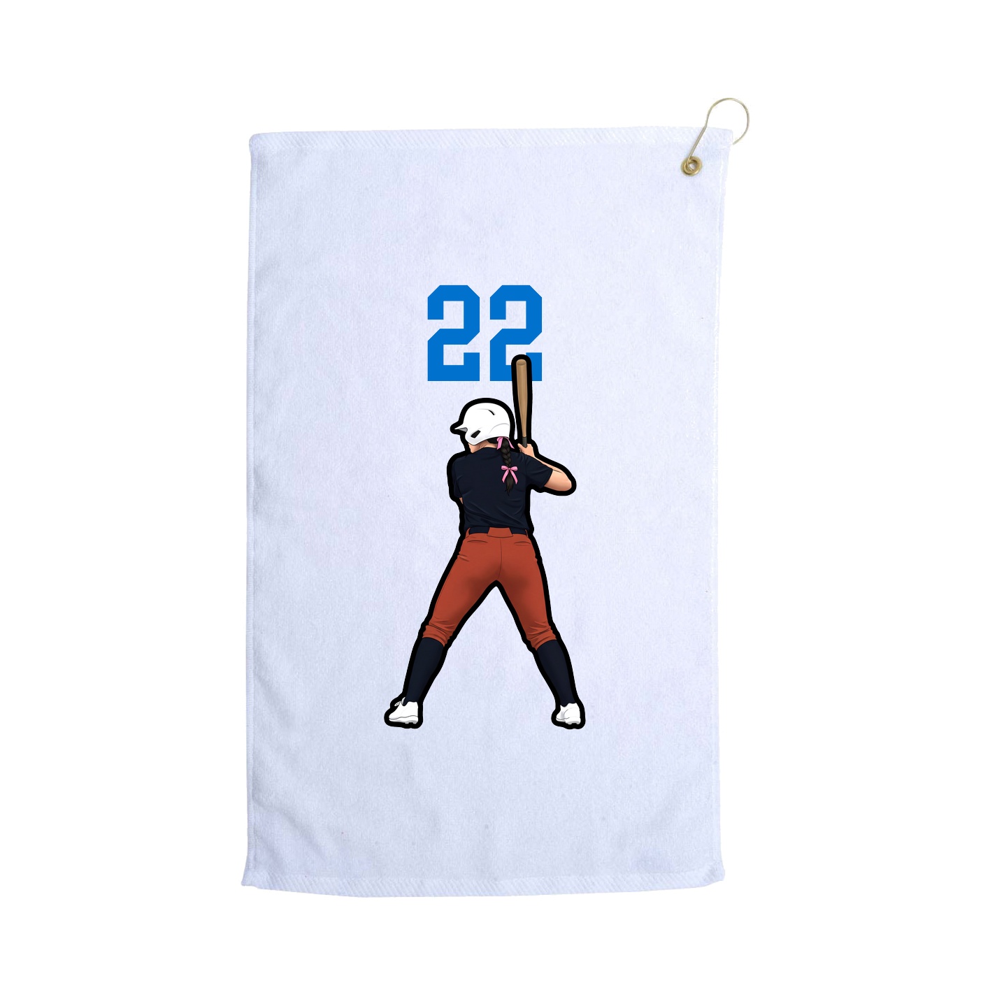 Golf Towel — Number Top in White