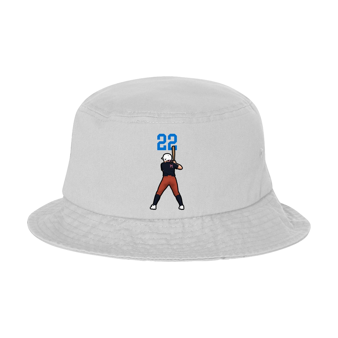 Bucket Cap — Number Top in White