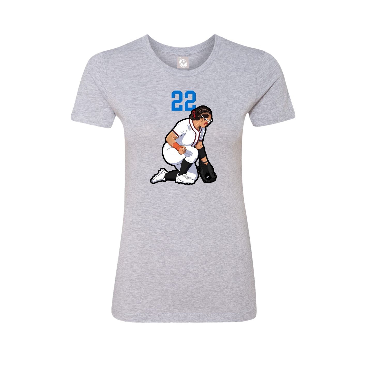 Fitted Women's Tee — Number Top in Grey
