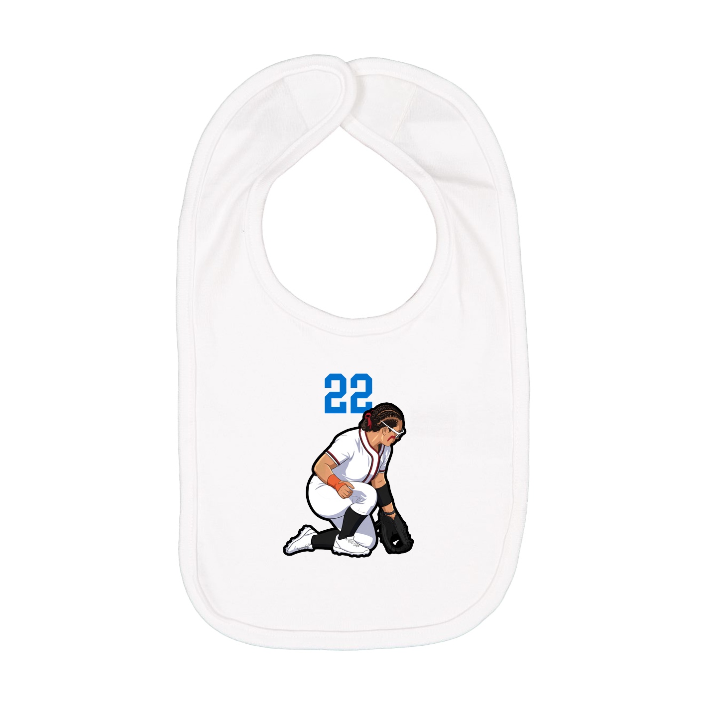 Infant Bib — Number Top in White