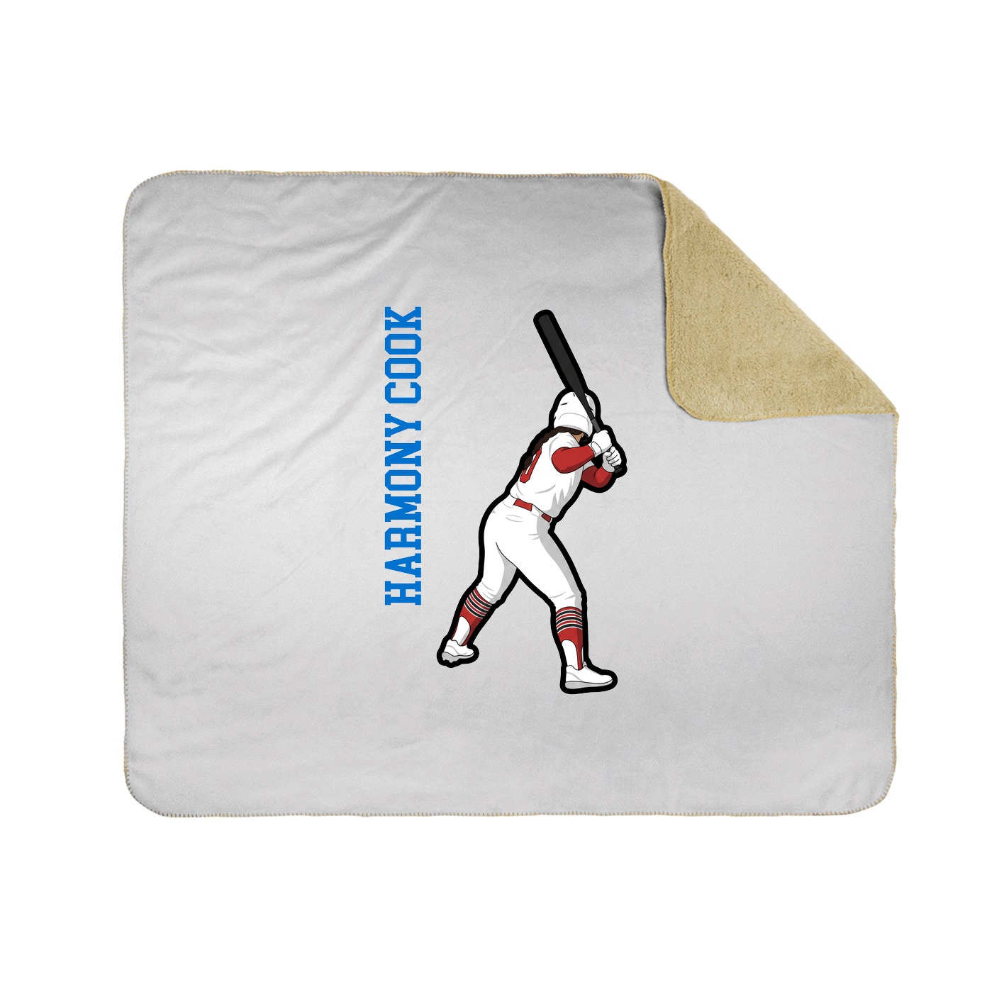 Throw Blanket — Name Vertical in White