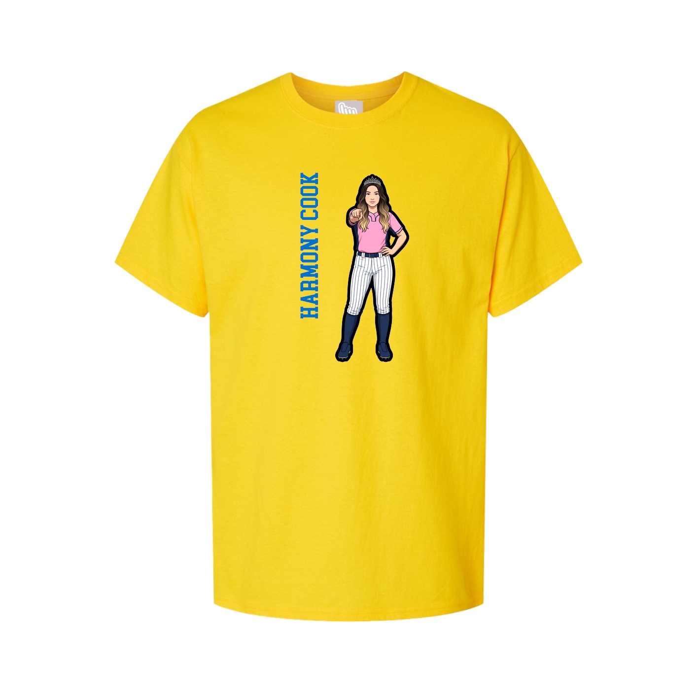 Youth Tee — Name Vertical in Gold